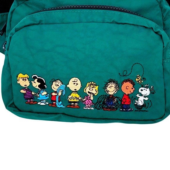 Baggu Peanuts Fanny Pack Cypress Green Snoopy Charlie Brown Belt Bag Nylon - Picture 3 of 11
